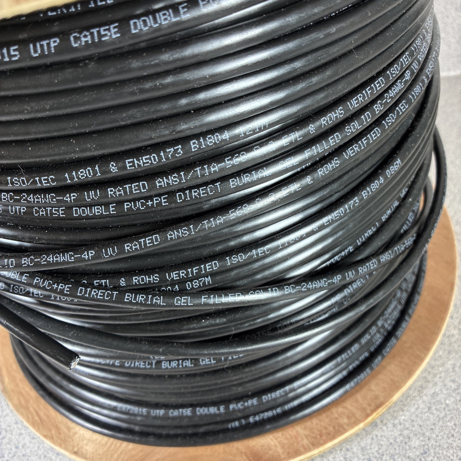Outdoor Direct Burial dry Gel Tape cat5 cat5e BC-24AWG-4P Spool PROCAT5GELX Wire