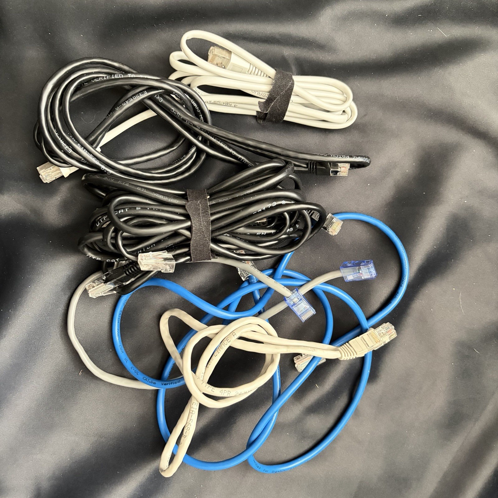 Ethernet Patch Cable Lot RJ-45 Black Blue Gray White