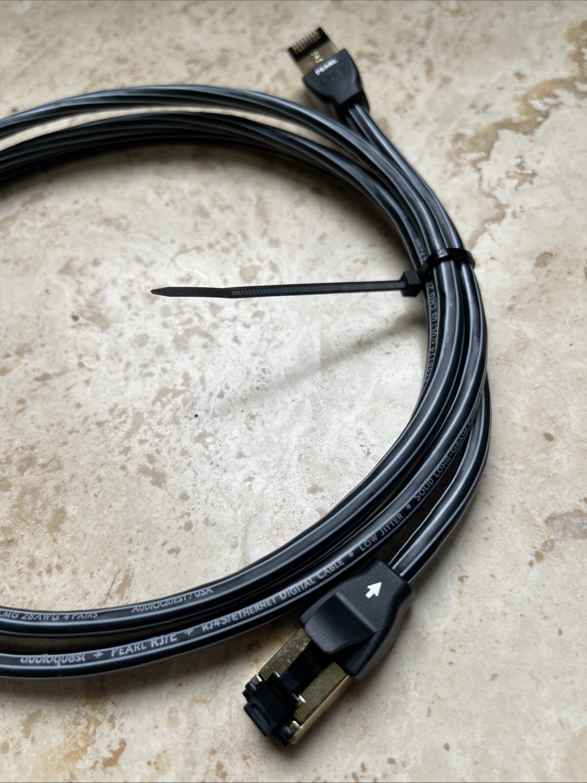 AudioQuest 1.5 m RJ/E Pearl 1.5 m Cat7 Black Network Cable Super Clean!