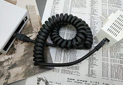 24AWG Spiral-Coiled Ethernet Cat5e Cable (4-15 Feet)