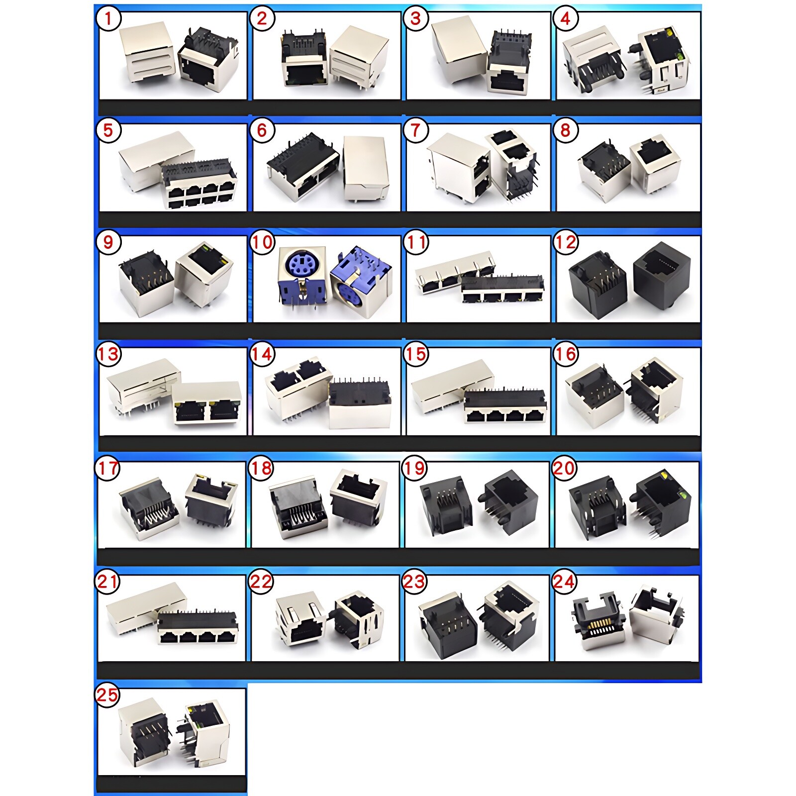 RJ45/49 Ethernet Network 8 Ports Joiner Adapter Coupler Female Socket Connector