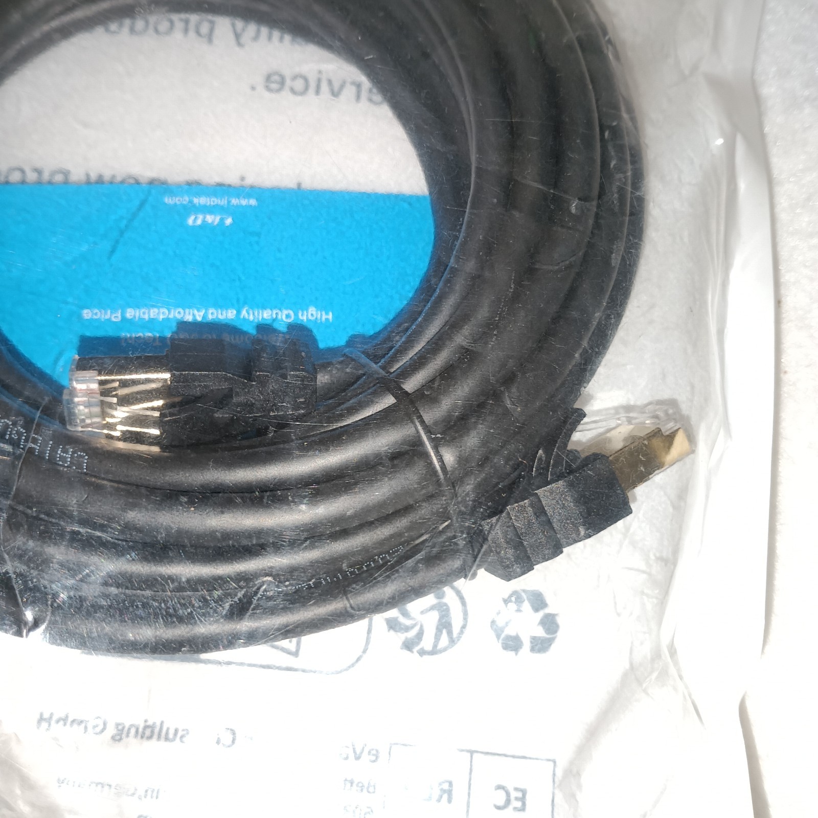 J&D Cat8 Ethernet Cable 25 ft High Speed 40Gbps 2000MHz Shielded RJ45 LAN Black