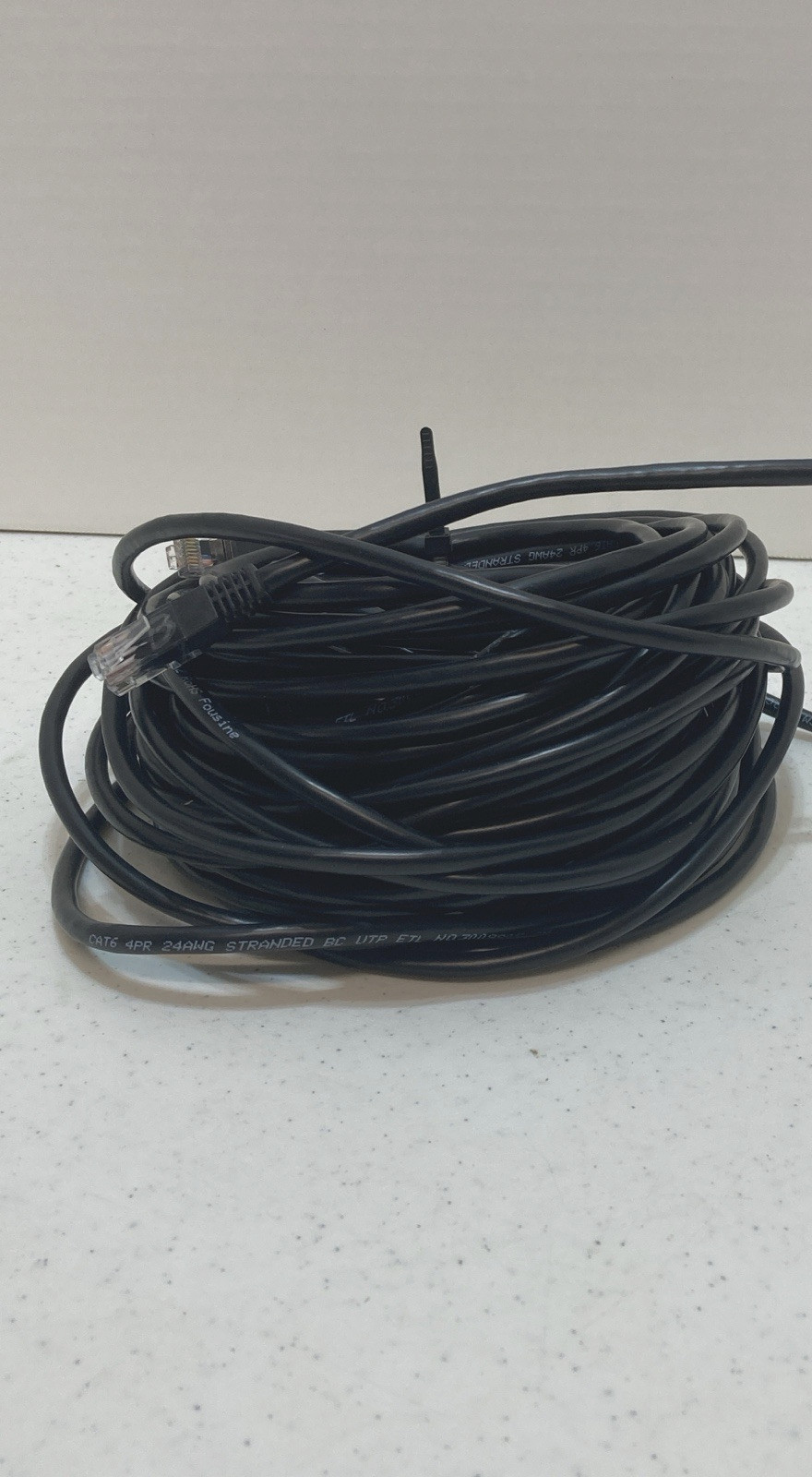Black CAT6 24 AWG Ethernet LAN Network RJ45 Patch Cable 75FT Length