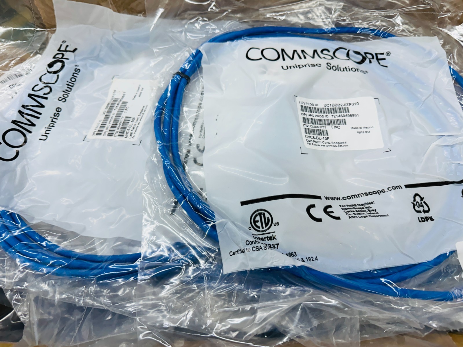 Lot of 20 🔥 ✅ CAT6 Ethernet Patch Cord 10 FT, RJ-45 LAN Network Cable Blue
