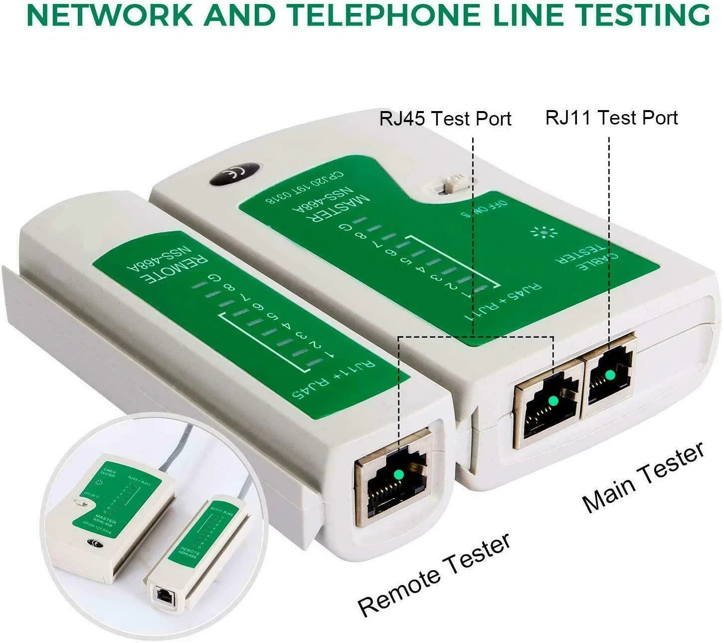 Cat5 CAT6 RJ11 RJ12 RJ45 Network Ethernet Lan Internet Cable Tester Test Tool US