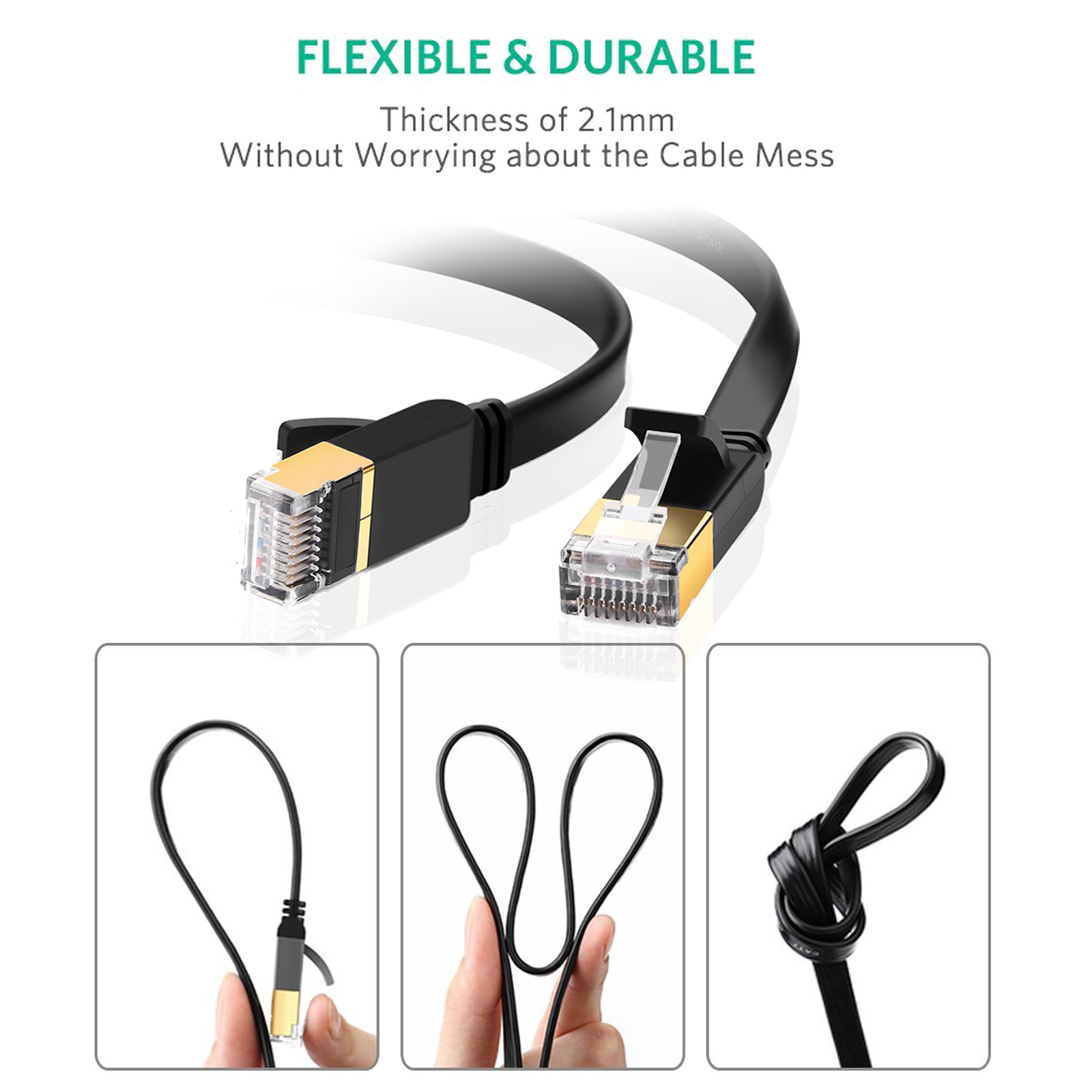 CAT7 Cat6 Cat5e Ethernet Network Cable STP UTP – 6FT 10FT 25FT 50FT 100FT – lot