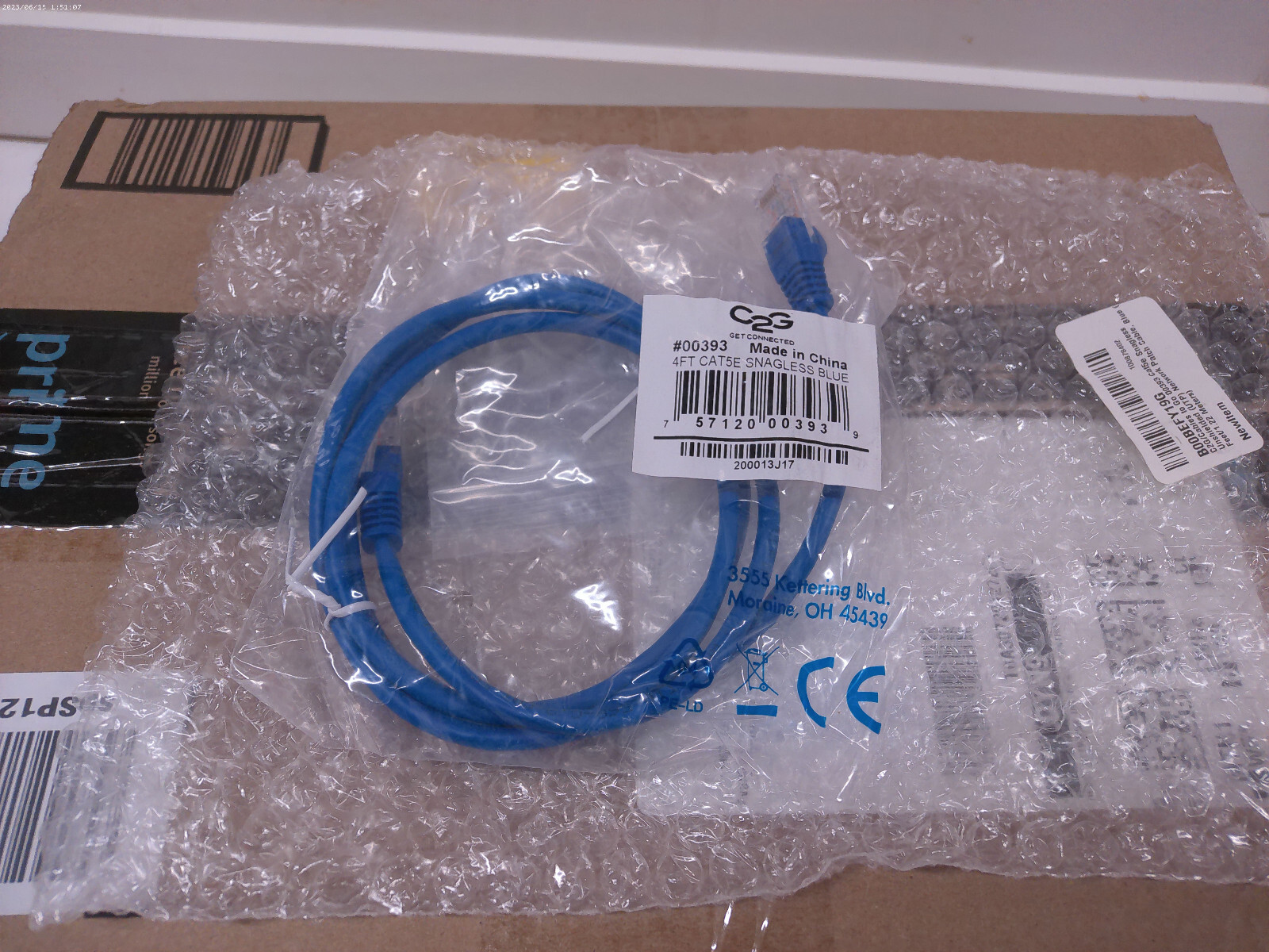 (Lot 11) 4ft (1.2m) Cat5e Snagless (UTP) Ethernet Network Patch Cable-C2G