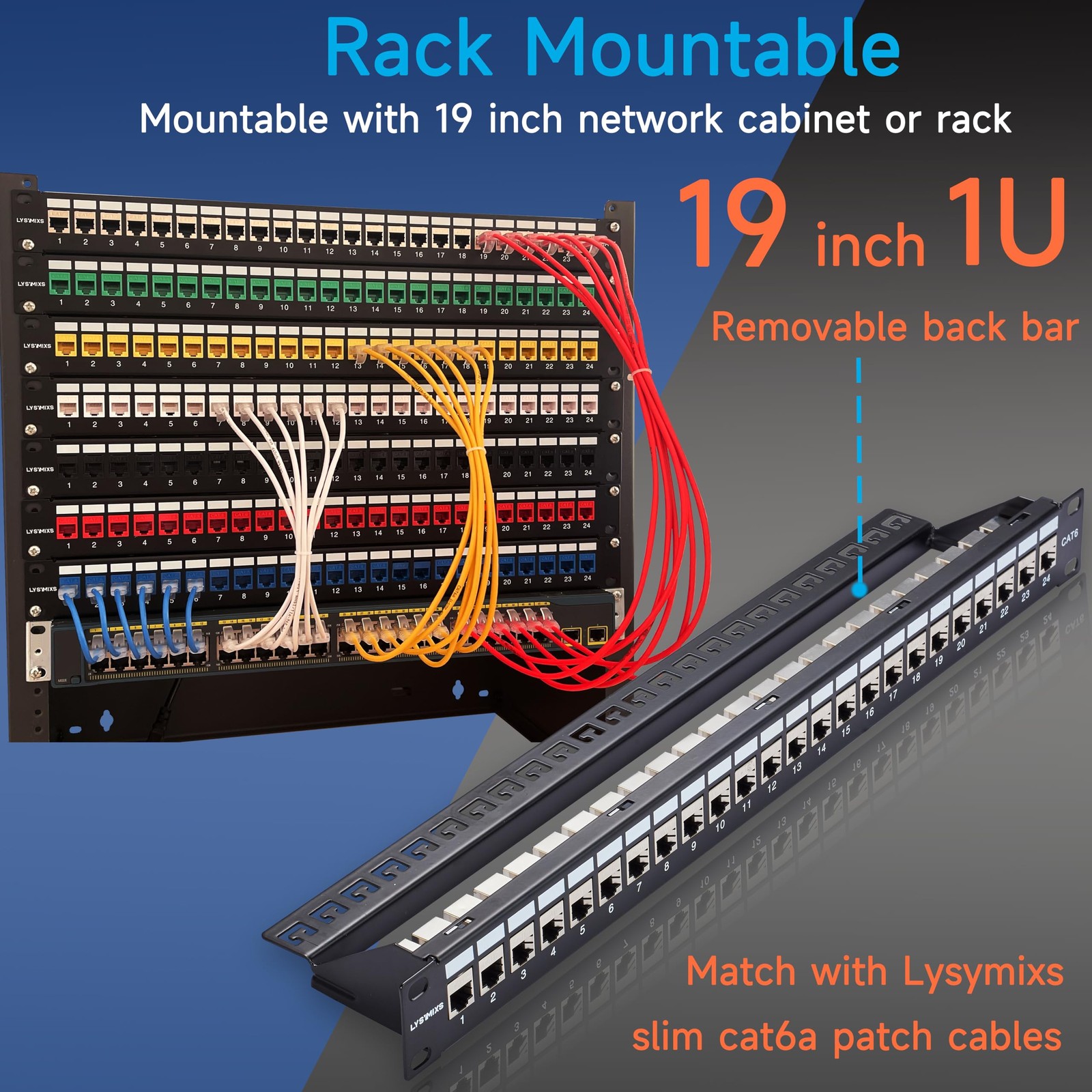 24 Port RJ45 Patch Panel Cat6 STP Feed Through, Coupler Network Panel 19 Inch…