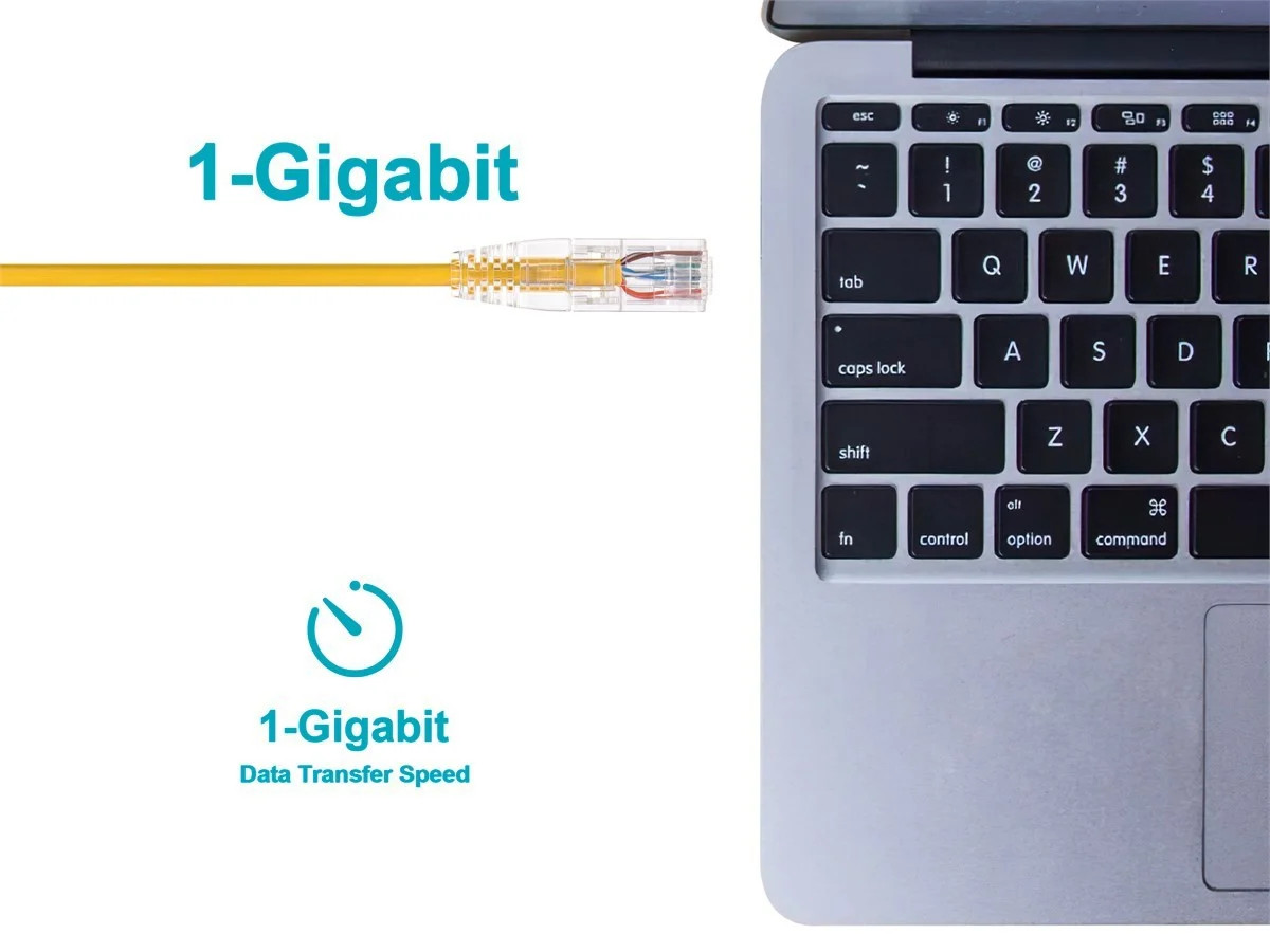 Monoprice Cat6 Ethernet Patch Cable – 0.5 feet – Yellow | Snagless RJ45 Stranded