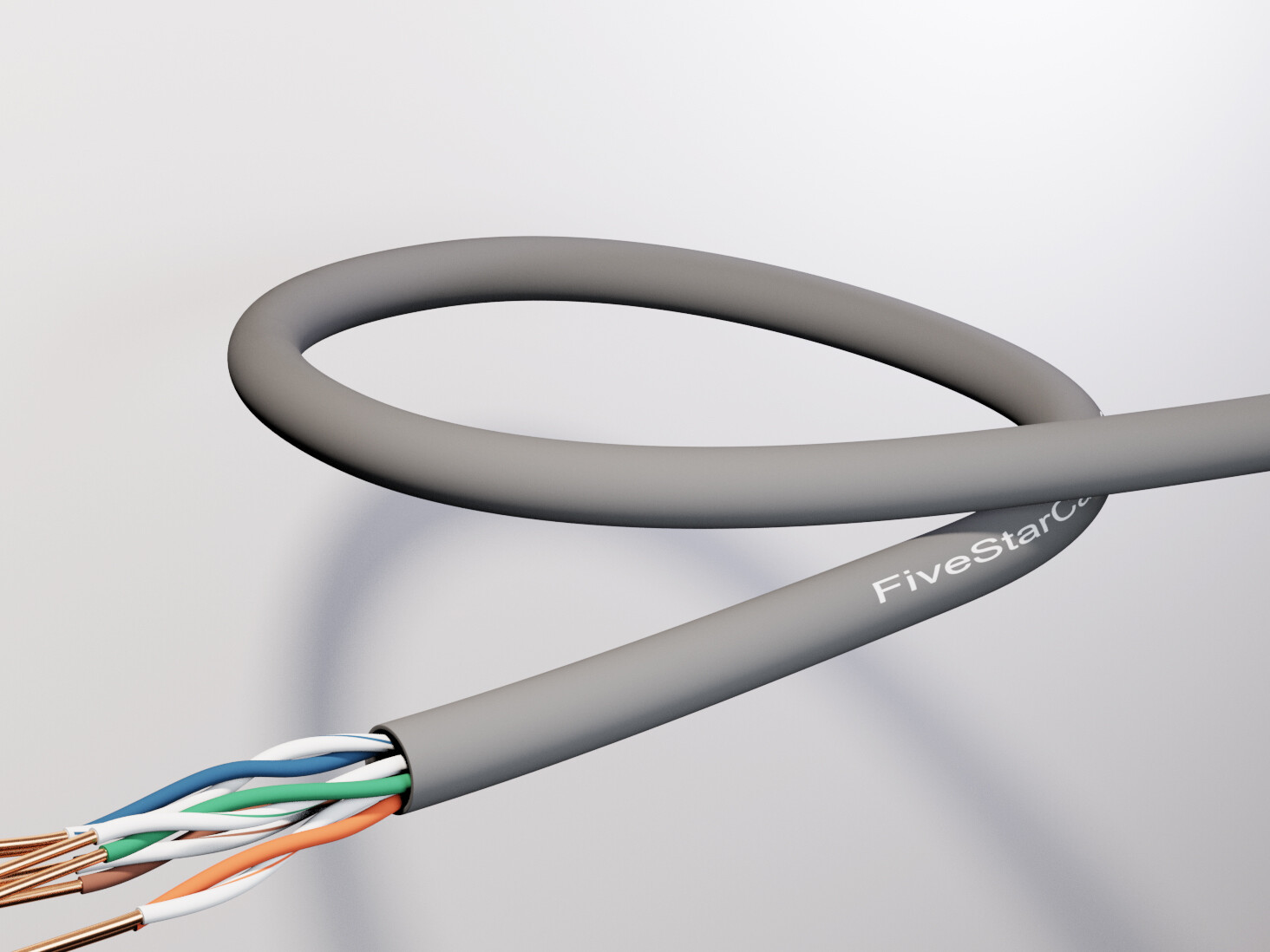 Cat5e 1000ft Ethernet Network Cable Grey Solid 24AWG Copper Clad CCA Bulk Wire