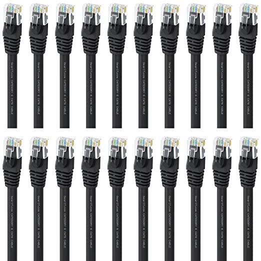GearIT Cat 6 Snagless Patch Ethernet Computer LAN Cable, 3 Foot, Black, 10 Pack