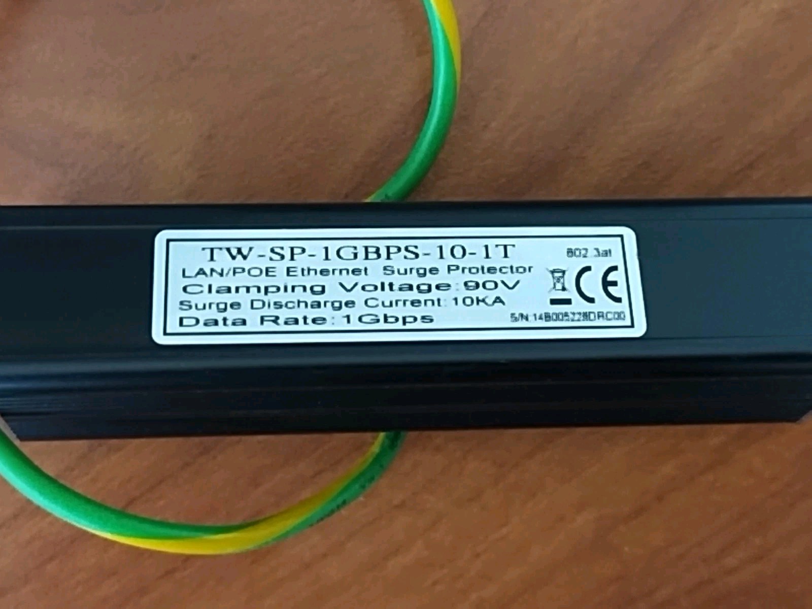 Terrawave Solutions 576175 TW-SP-1GBPS-10-1T LAN/PoE Surge Protector Ethernet