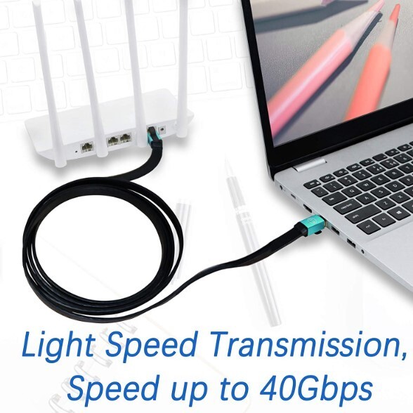 NEW!!! 6FT CAT8 Ethernet CABLE for Xbox, Modems, Routers, PC – 40Gbps 2000Mhz
