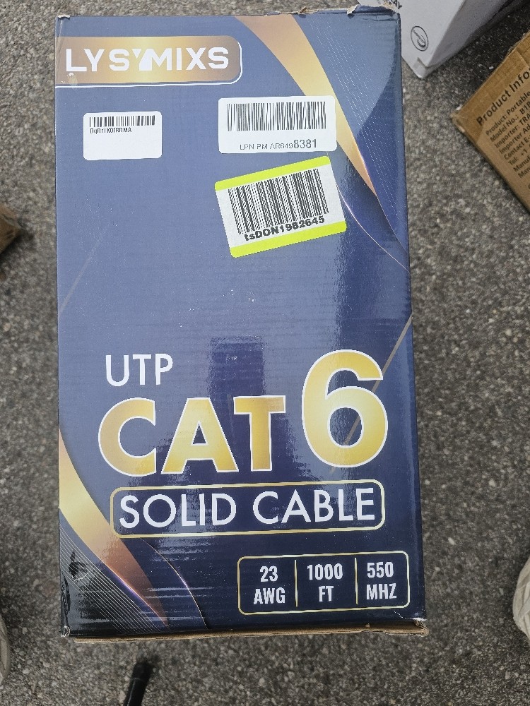 Lysymixs 1000ft Cat6 Ethernet Cable – 10G, 550MHz, Easy Pull Box, Blue