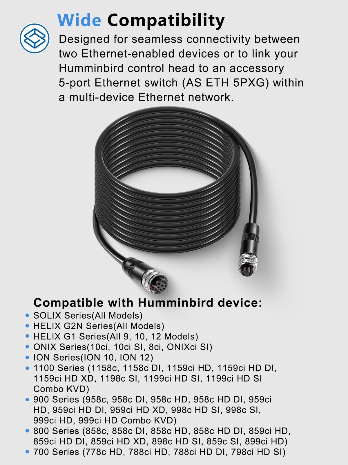 20 Feet Female To Female Marine Fishfinder Network Extension Cable Humminbird