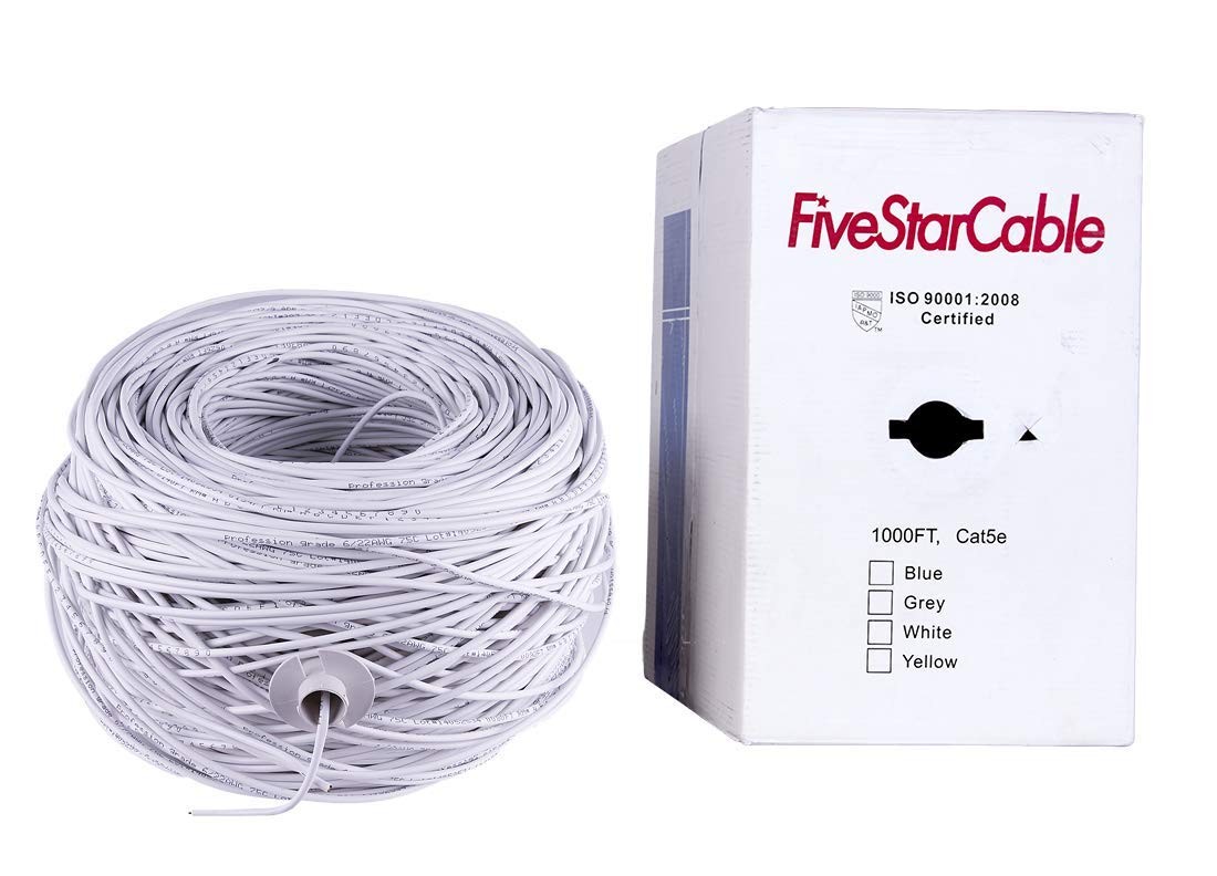 Cat5e 1000 Ft 24AWG UTP 4 Twisted Pair Ethernet Router LAN Cable Wire Pull Bo…