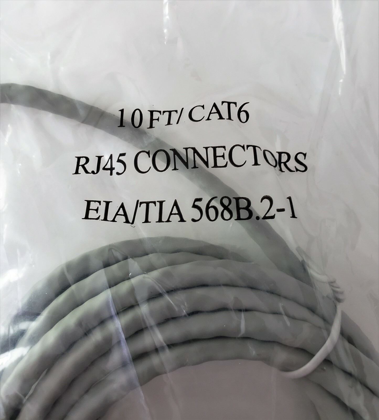 Cat 6 Ethernet Patch Cable 10ft 2-Pack EIA/TIA RJ45 568B.2-1