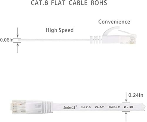 Cat 6 Ethernet Cable Flat Internet Network Cat6 High Speed Wire W/Rj45 Connector