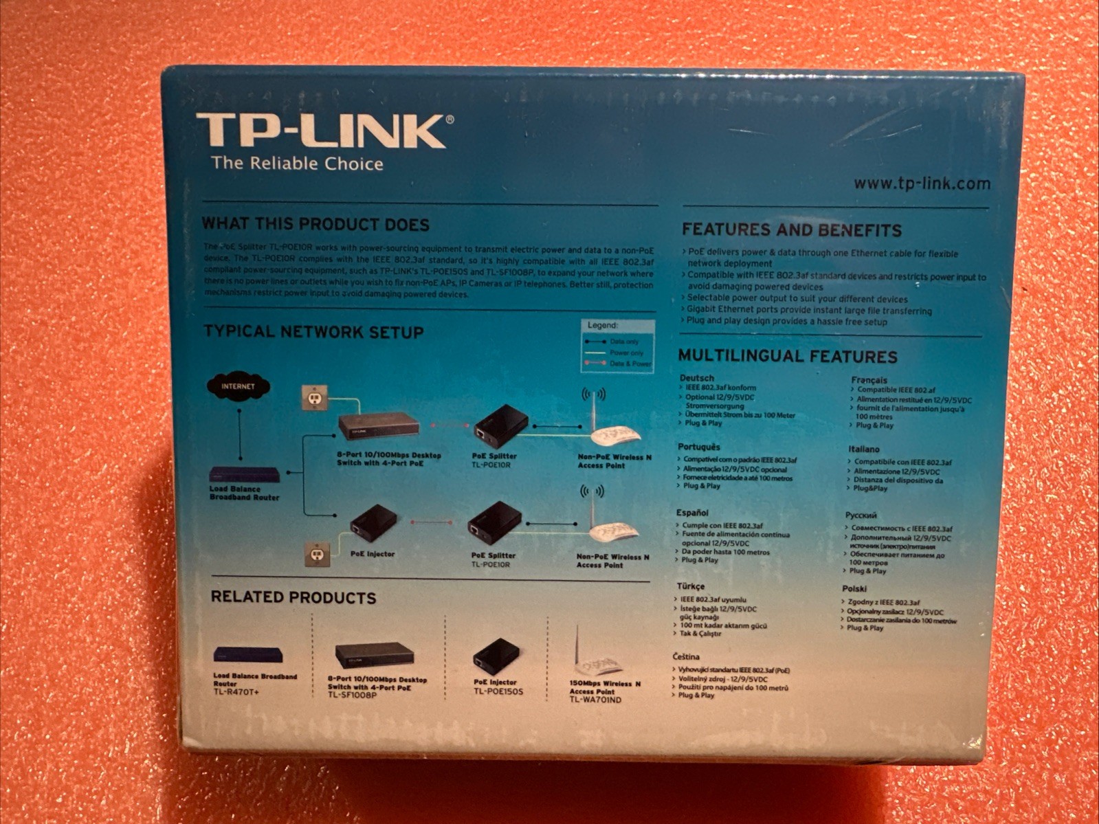 TP-LINK Gigabit PoE Splitter TL-POE10R – New
