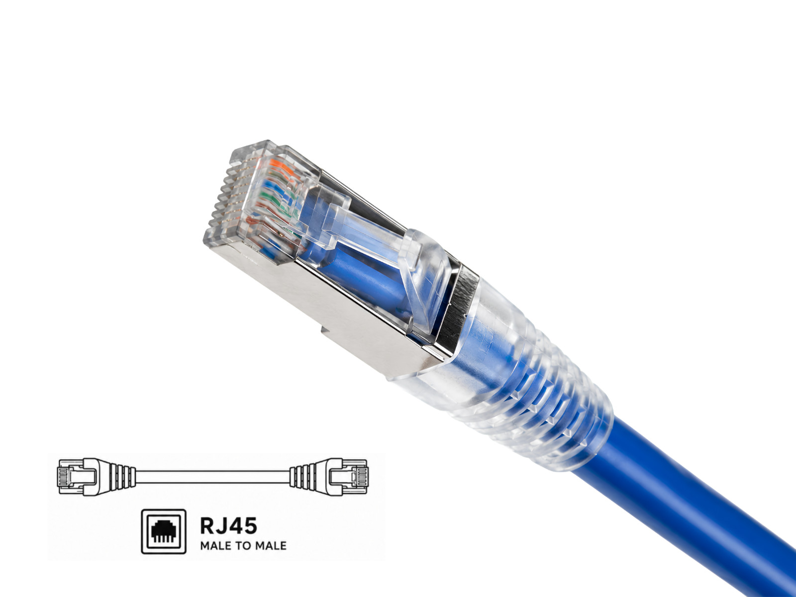 Pylonix 1FT Cat6a Ultra Slim 26AWG Shielded RJ45 Patch Cable Blue 5/10/24 Pack
