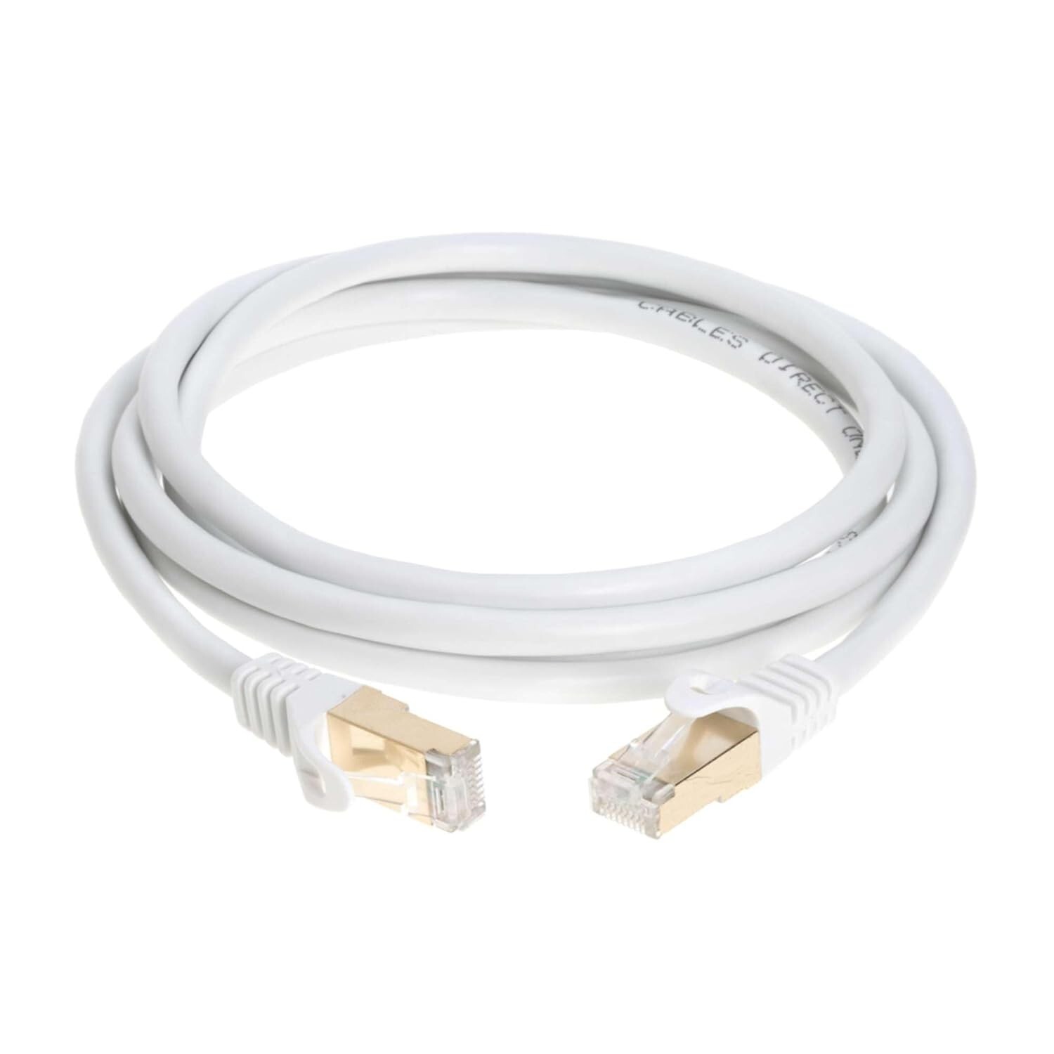 2-Pack CAT7 S/FTP Ethernet Patch Cord 600MHz Network Cable 6FT-200FT White Lot