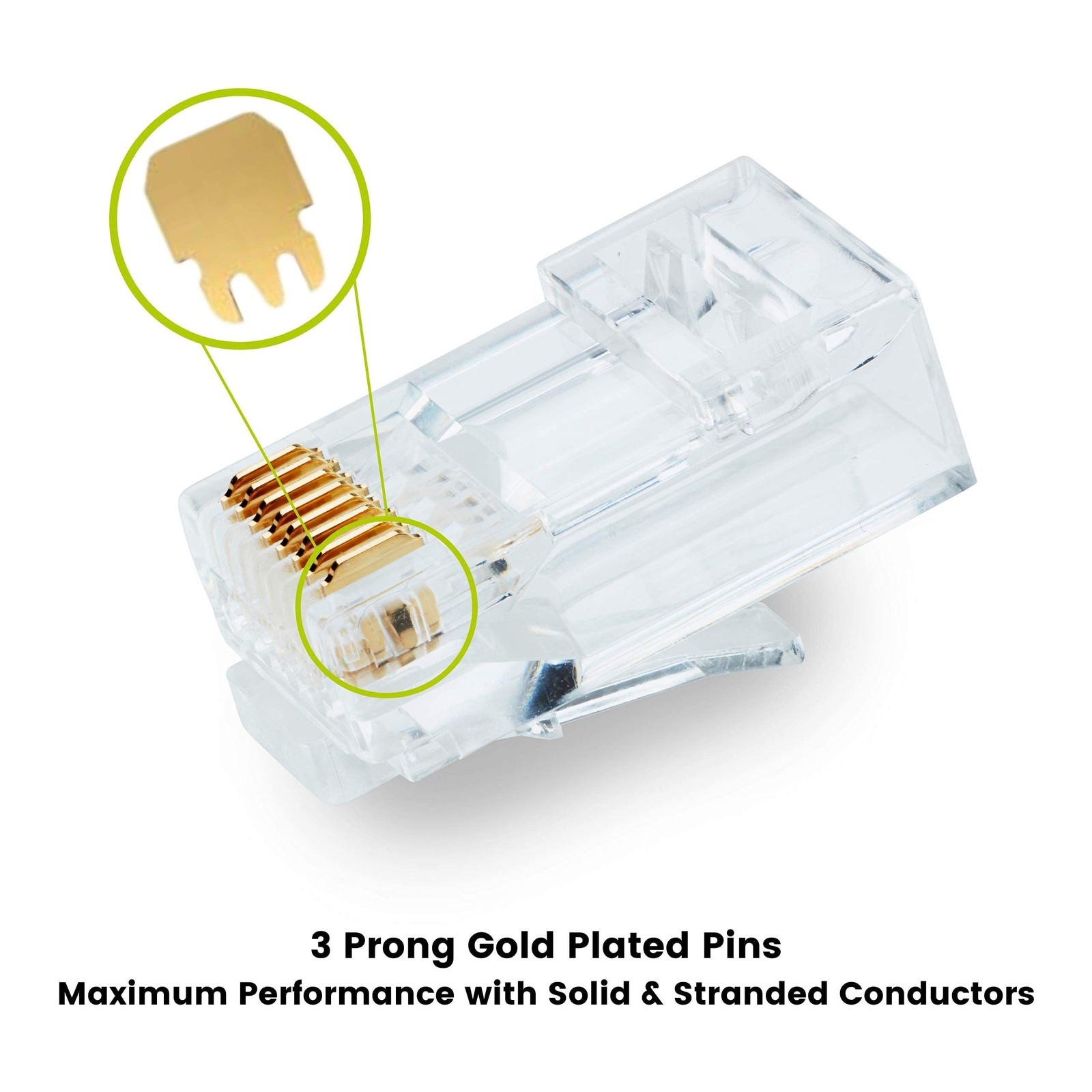 Truecable Cat6/6a Rj45 Pass Through Connectors Unshielded utp Modular Plug Ul