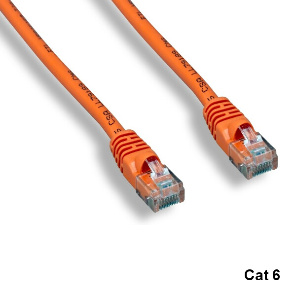 Kentek Orange 1ft Cat6 UTP Cable 24AWG 550MHz Pure Copper RJ45 Ethernet Routers