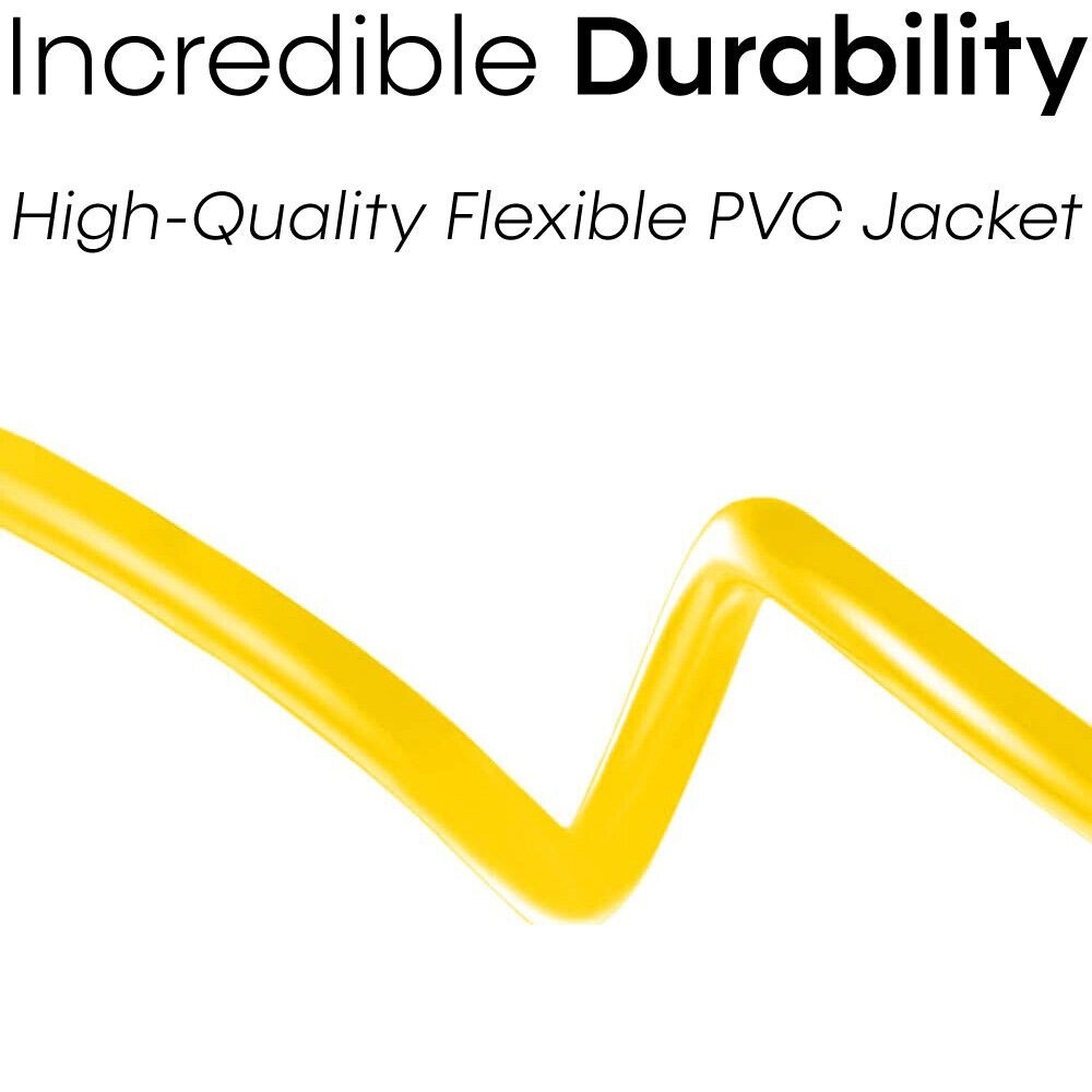 20 PACK Cat5e Cable Yellow Cat 5 Patch Cord Ethernet RJ45 Connectors LAN Wire