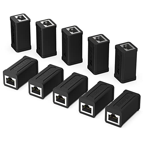 10 Pack RJ45 Inline Coupler, Cat7 Cat6 Cat5e Ethernet Female to Female Connector