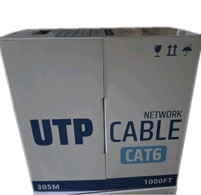 CAT6 Cable 1000FT White 100% Bare Copper UTP LAN Wire 23AWG CMR UL/ETL 550MHz
