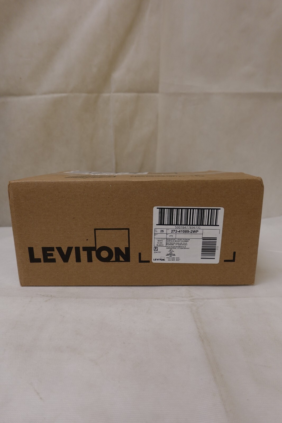 41089-2WP Leviton Surface-Mount QuickPort Box, 2-Port, White – 25 PACK