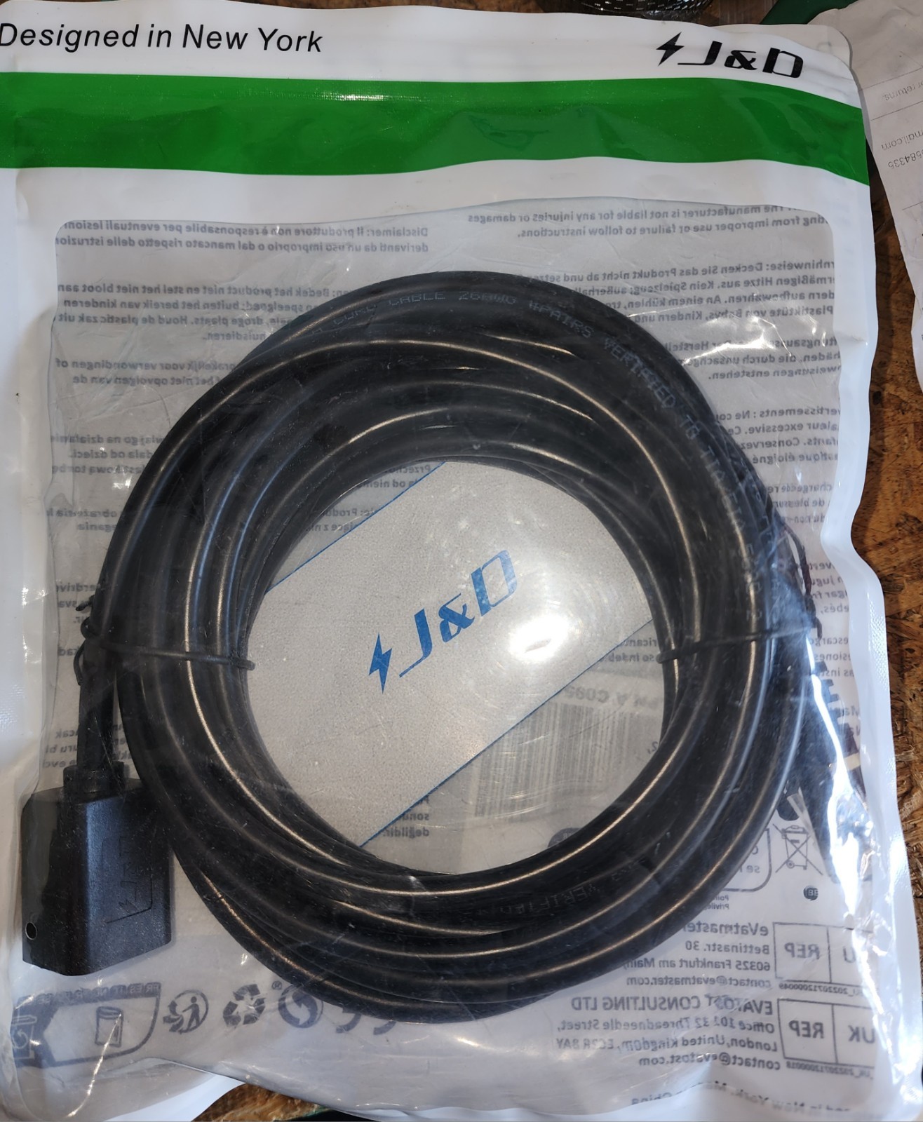 J&D Ethernet Extension Cable, Cat 6 Ethernet Extender Cable Adapter (15 Feet)…