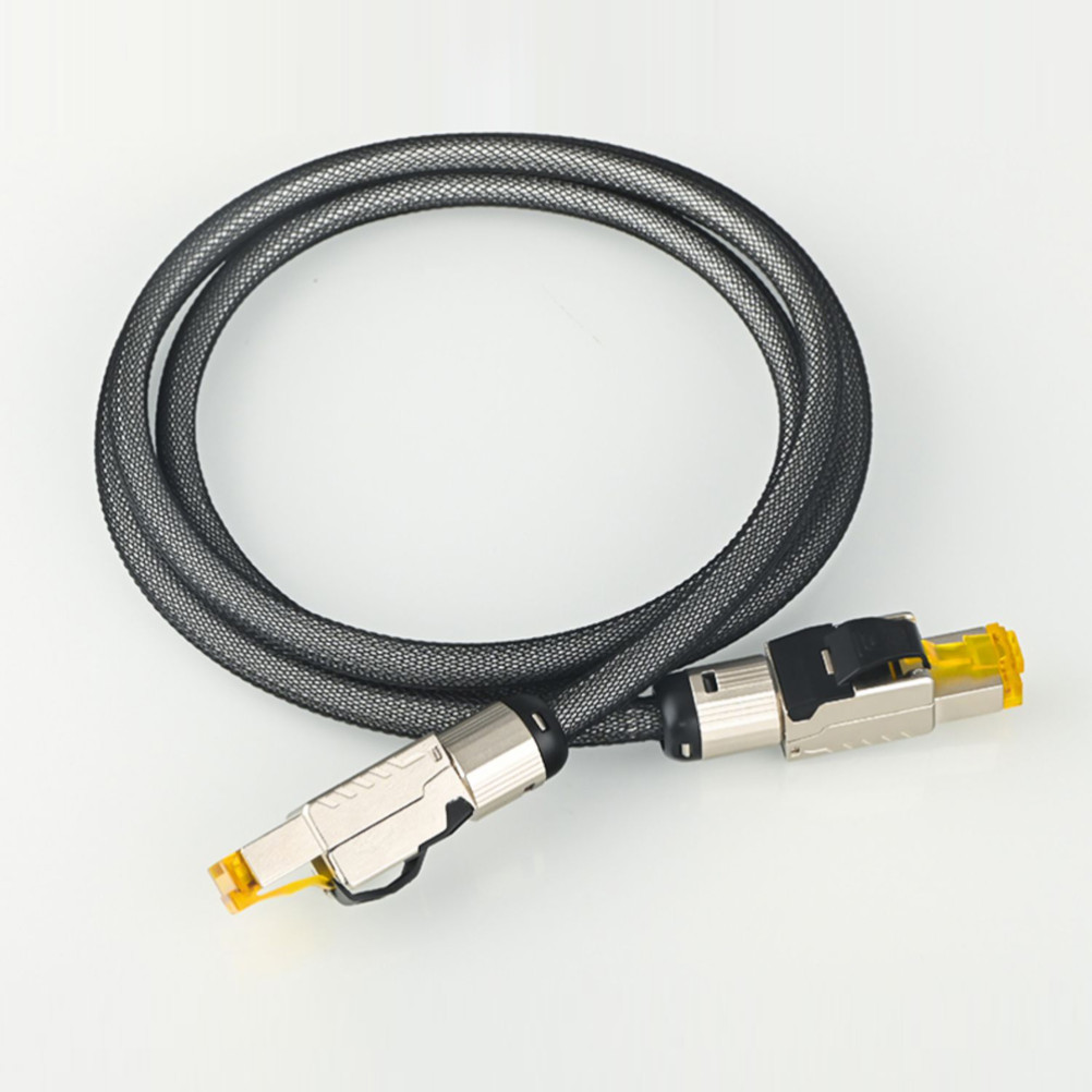 Hifi Pure Silver CAT8 Ethernet Network Cable 40Gbps 2000MH RJ45 Patch Cord