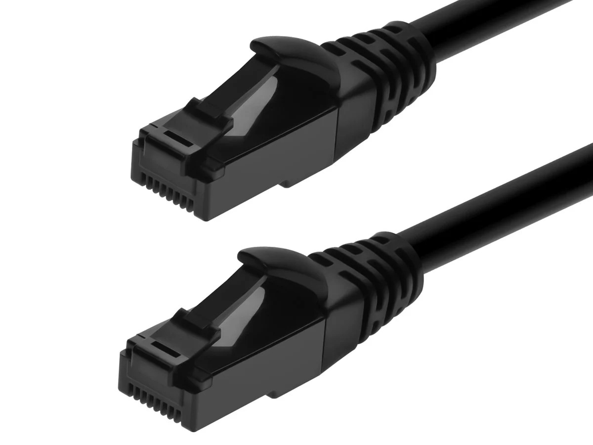 Monoprice Cat6A Flexible TPE Patch Cable 3 Feet Black UTP 24AWG 500MHz RJ45
