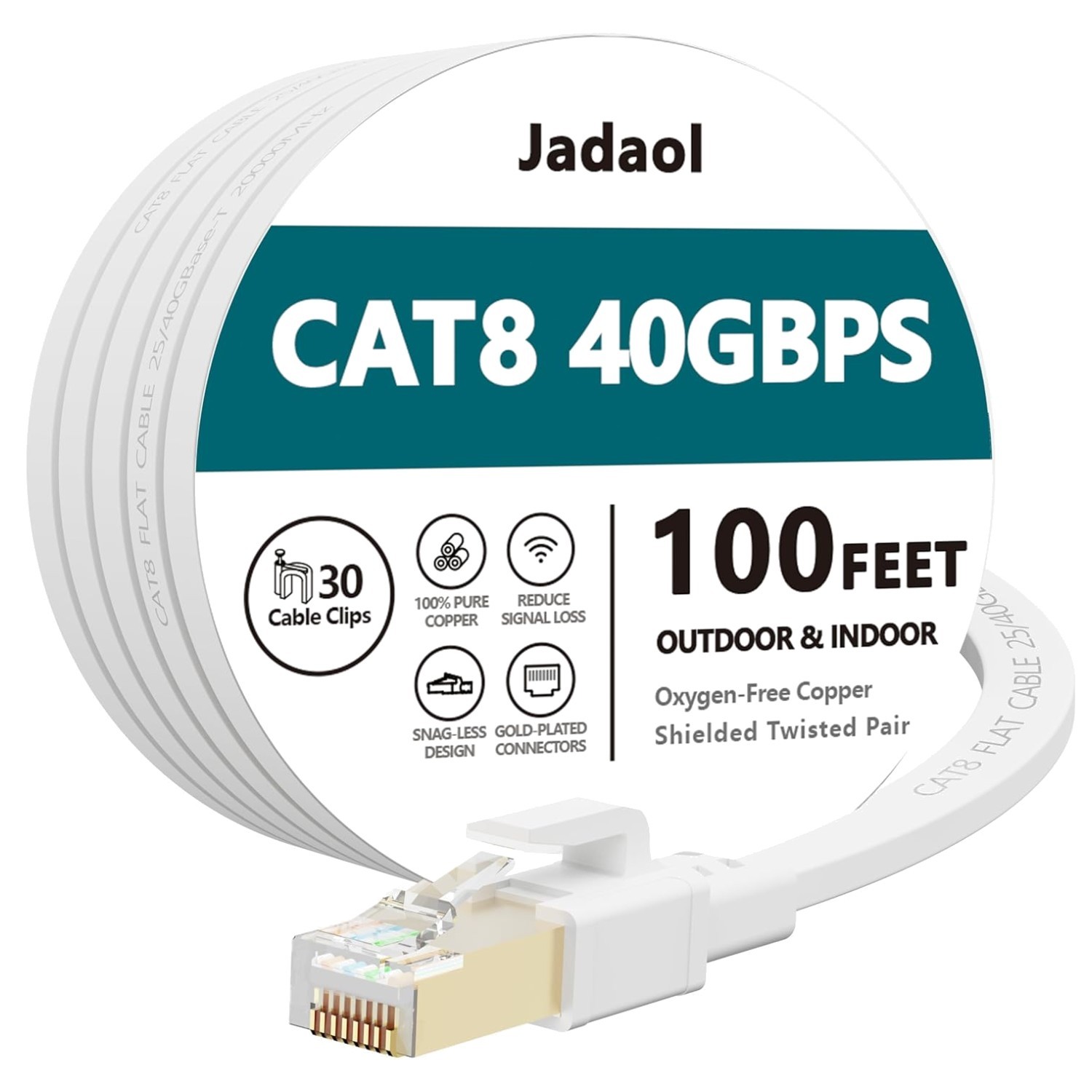 Cat 8 Ethernet Cable 100ft High-Speed Network Cable