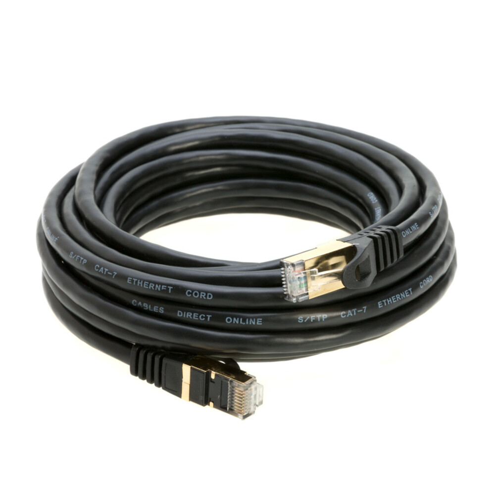 Cat7 S/FTP Ethernet Patch Cable High-Speed 600MHz Black 6FT- 25FT Multi Pack LOT