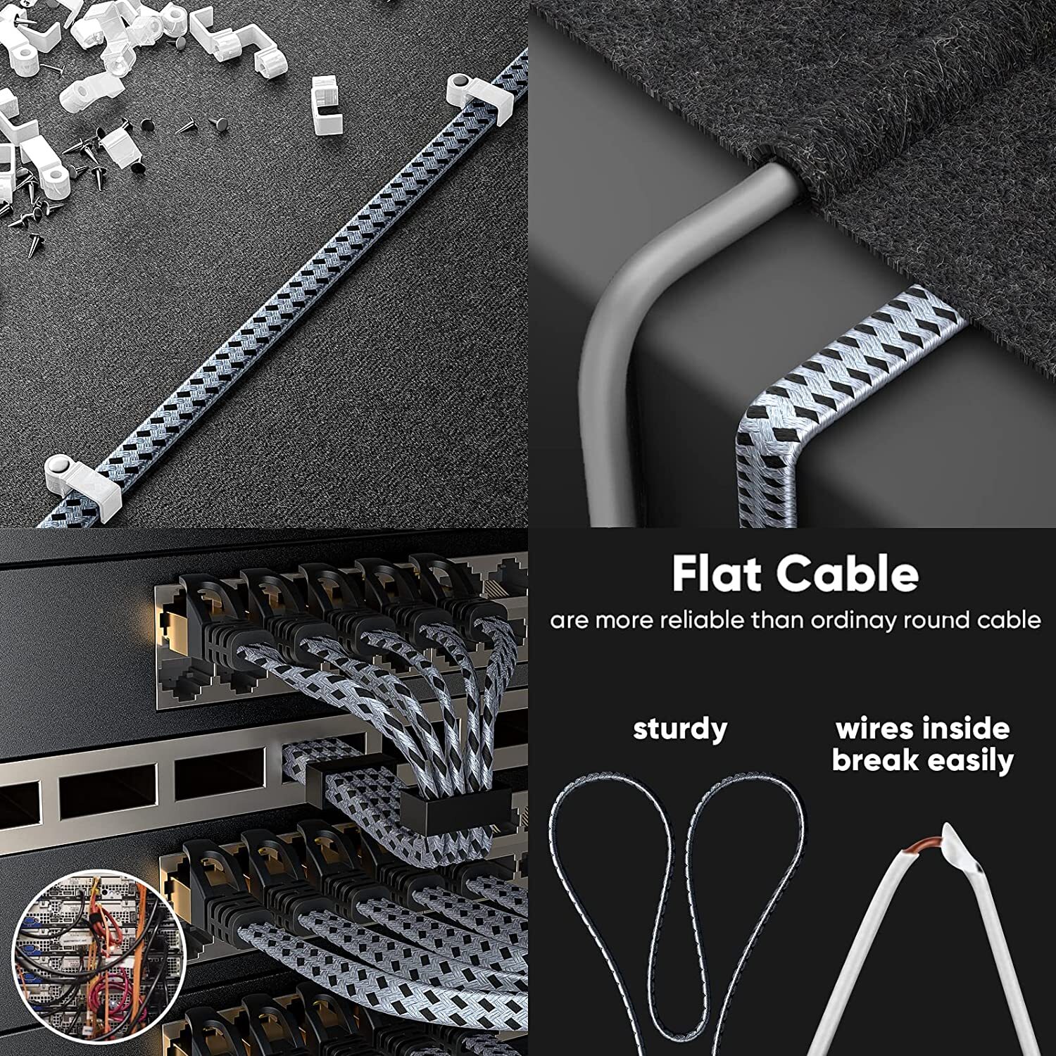 Braided 6FT-35FT Heavy Duty Cat8 Ethernet Cable Super Speed 40Gbps/2000Mhz RJ45