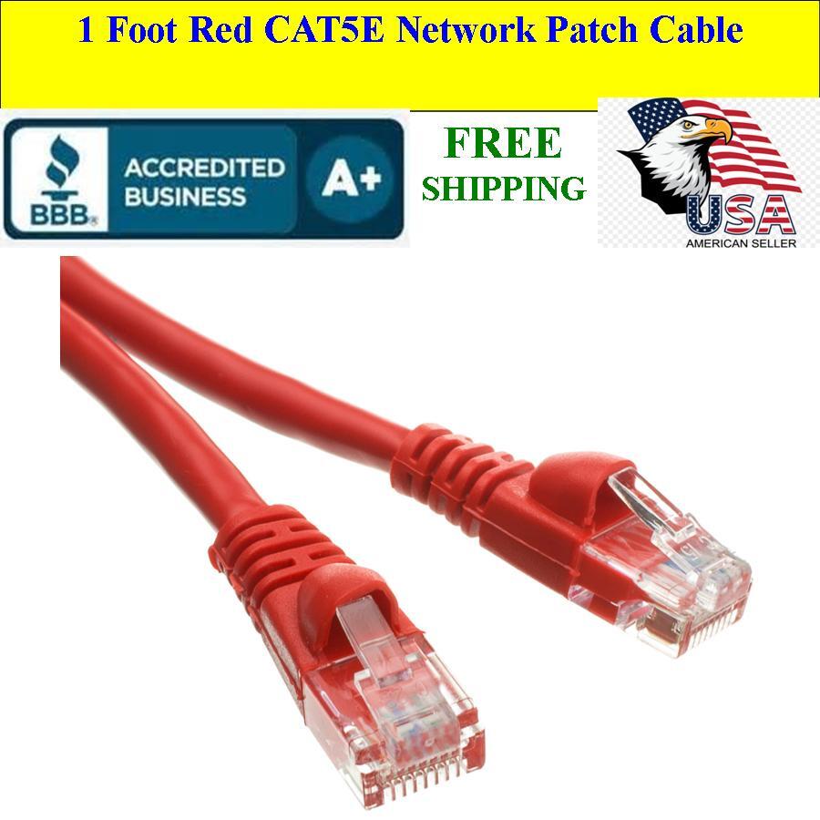 1 Ft Cat5e Ethernet Network Computer Patch Cable for PC, XBOX, PS3, PS4