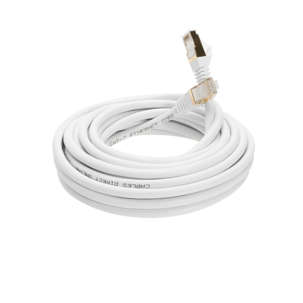 Cat7 SFTP Patch Cord Ethernet Cable High Speed White 30FT-200FT Multi-Pack LOT