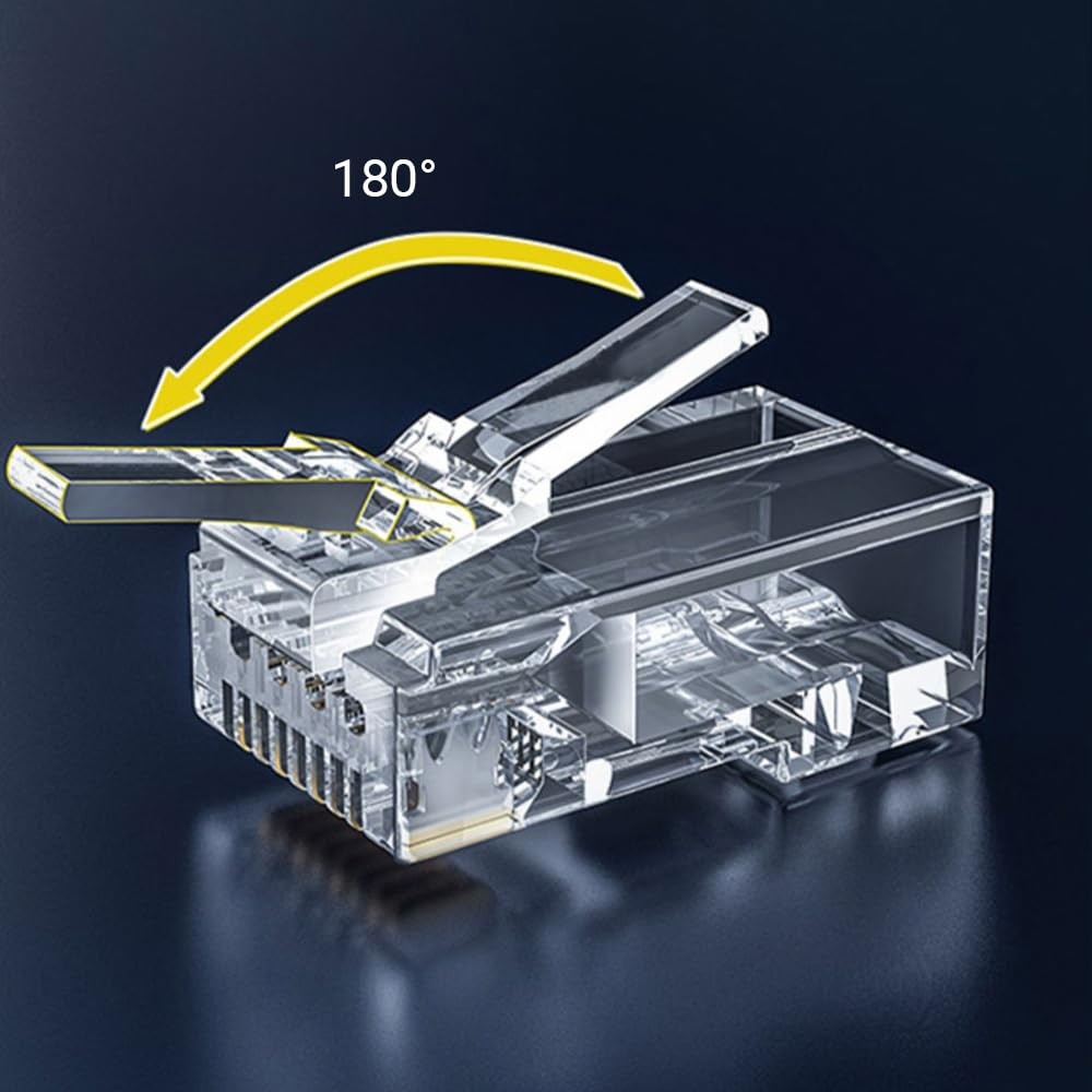 ZOERAX 50-Pack RJ45 Cat6 Pass Through Connector 50-Pack, Transparent