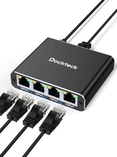 Ethernet Splitter 1 to 4 1000Mbps Gigabit Network Adapter Aluminum USB C