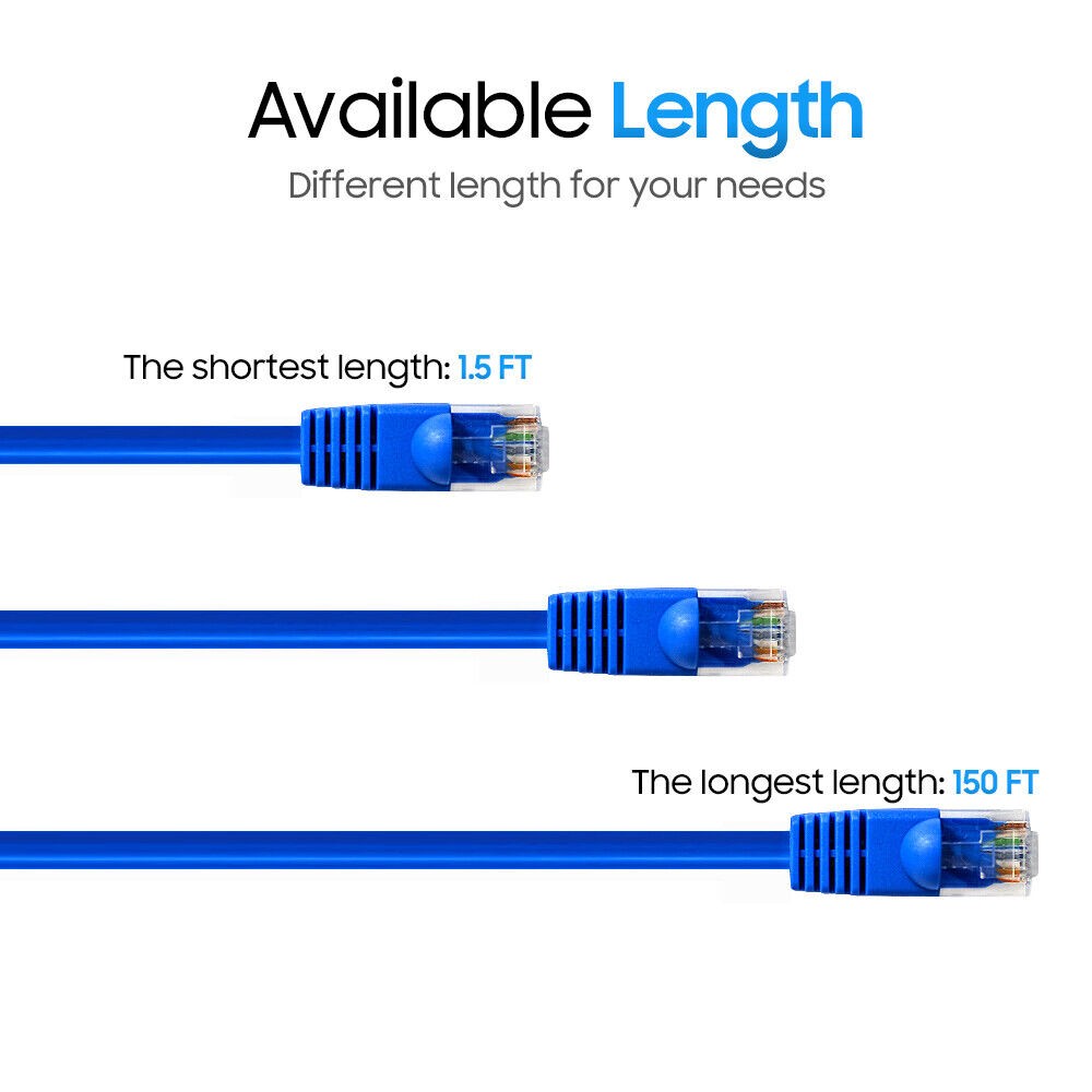 15FT Cat5e Ethernet Cable UTP LAN Network Patch Cord RJ45 Cat 5e Cable – Blue