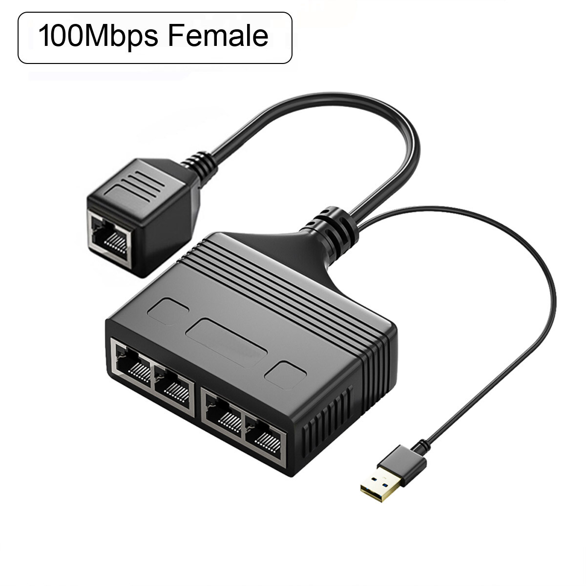 1000Mbps 1 IN 4 Out Ethernet Splitter Adapter Cable LAN Network Internet RJ45-