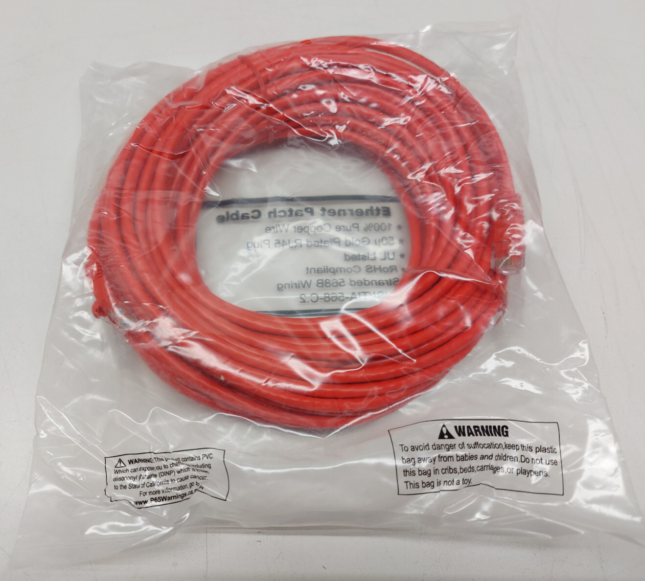 50Ft CAT6 UTP Ethernet Patch Booted Cable Red UL Listed ANSI/TIA-568-C.2 ROHS