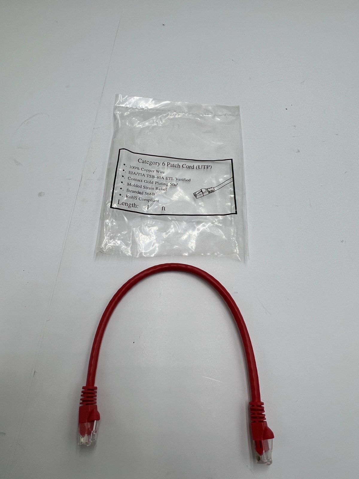 Qty 3 Category 6 CAT6 Patch Cords UTP EIA/TIA TSB-40A ETL Verified 1ft