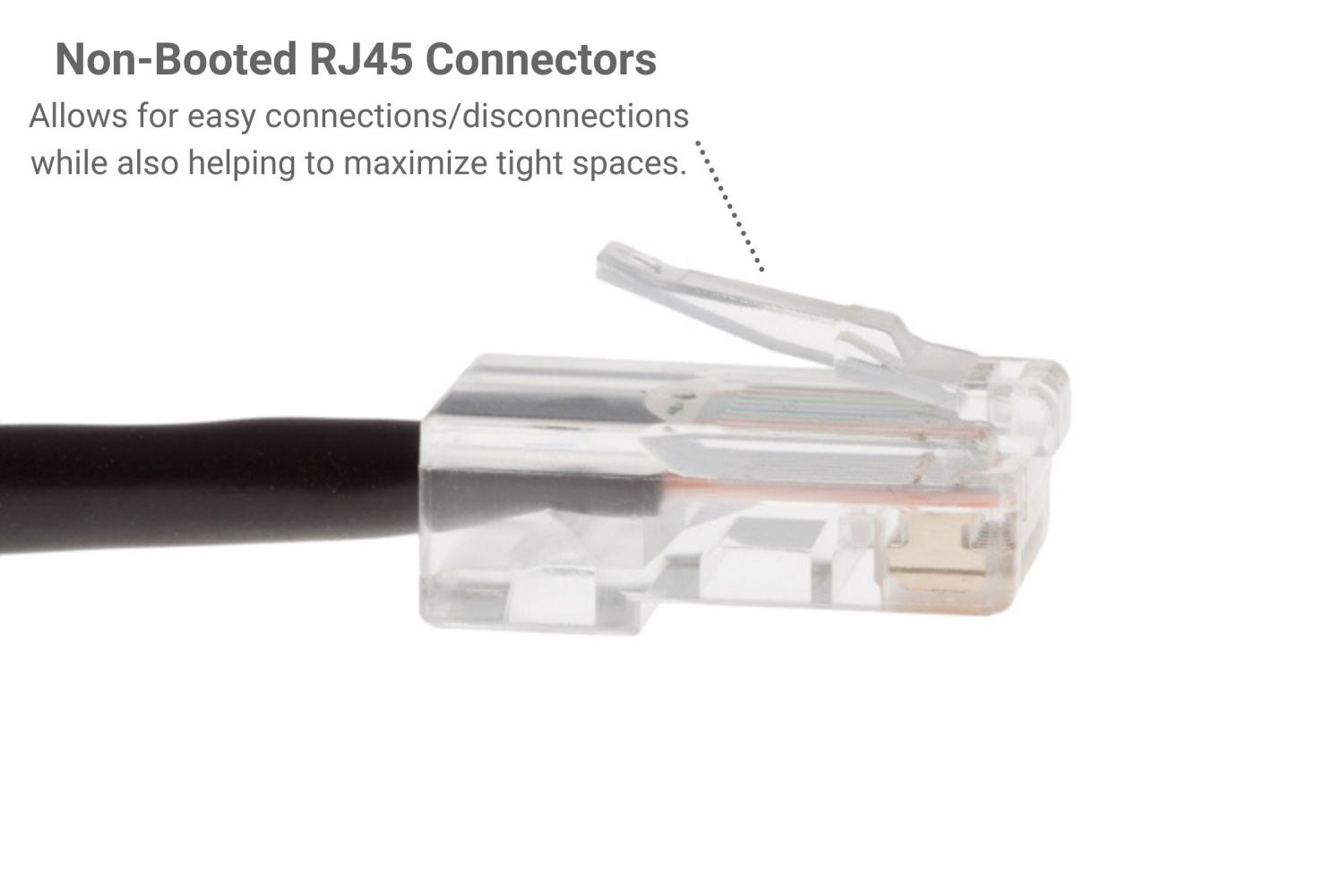CAT5e Ethernet Patch Cable, Non-Booted, 2 Foot, Black – Lifetime Warranty