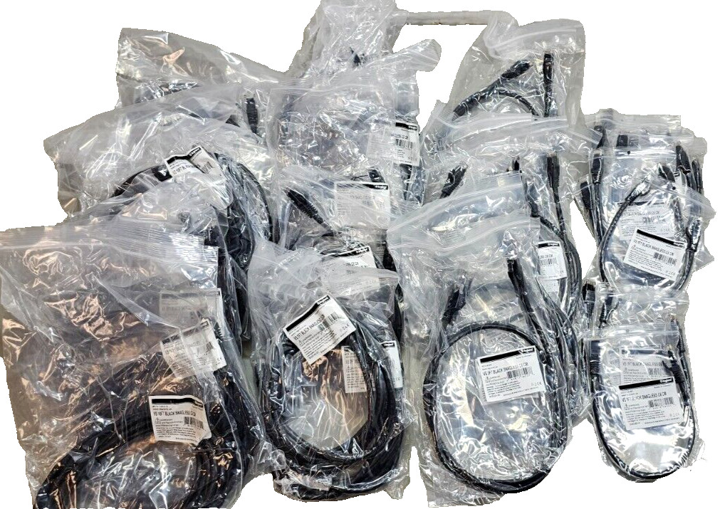 Server Room Cat6 Patch Kit Cable Bundle 1ft 3ft 7ft 10ft, 40 Cables, Booted, New