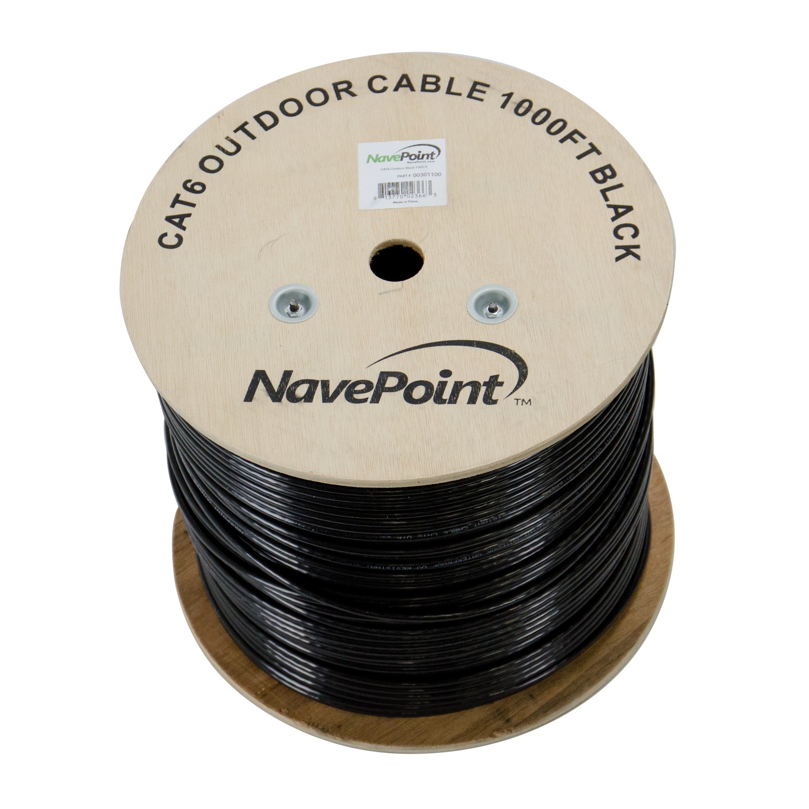 CAT6 1000FT UTP Solid Copper Outdoor Direct Burial LDPE 23AWG Black 10-Pack