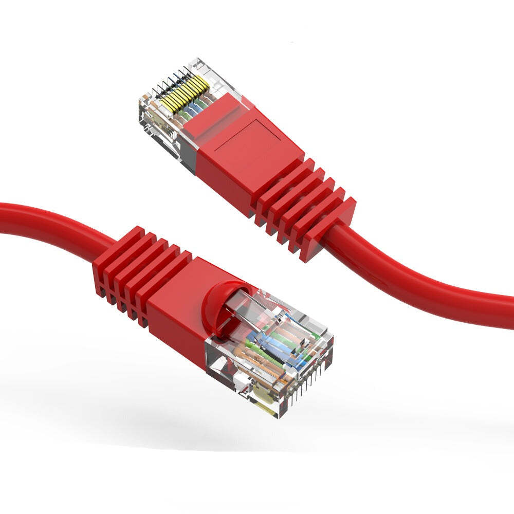 0.5Ft CAT5E UTP Ethernet Network Booted Cable Red