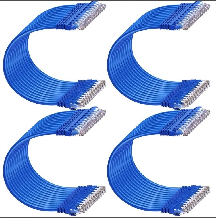 Pickmesh 100 Bulk Pack Cat 6 Ethernet Patch Cables 1ft Blue RJ45 Gigabit Network